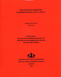 Image of ANALISIS MOTIVASI PENGUNJUNGKE MONUMEN PANCASILA SAKTI - JAKARTA