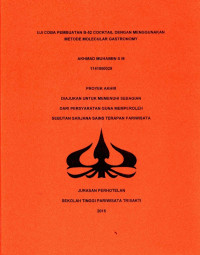Image of UJI COBA PEMBUATAN B-52COCKTAIL DENGAN MENGGUNAKAN METODE MOLECULARGASTRONOMI