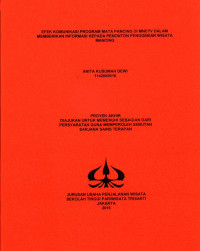 Image of EFEK KOMUNIKASI PROGRAM MATA PANCING DI MNCTV DALAM MEMBERIKAN INFORMASI KEPADA PENONTON PENGGEMAR WISATA MANCING