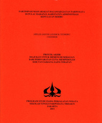 Image of PARTISIPASI MASYARAKAT DALAM KEGIATAN PARIWISATADI PULAU HARAPAN, KABUPATEN ADMINISTRASIKEPULAUAN SERIBU