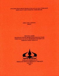 Image of ANALISIS PENGARUH TINGKAT KUALITAS JASATERHADAP KEPUASAN TAMU DI HOTEL ORRIBOGOR