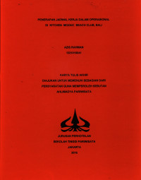 Image of PENERAPAN JADWAL KERJA DALAM OPERASIONALDI KITCHEN MOZAIC BEACH CLUB, BALI