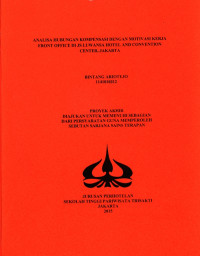 Image of ANALISA HUBUNGAN KOMPENSASI DENGAN MOTIVASI KERJA FRONT OFFICE DI JS LUWANSA HOTEL AND CONVENTION CENTER, JAKARTA