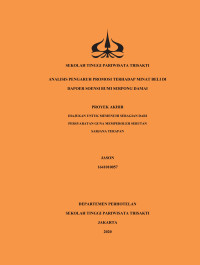 Image of ANALISIS PENGARUH PROMOSI TERHADAP MINAT BELI DI  
DAPOER SOENSI BUMI SERPONG DAMAI