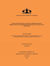Image of PENGARUH HYGIENE & SANITASI TERHADAP MINAT BERKUNJUNG DI CORK&SCREW RESTORAN DAN BAR PLAZA INDONESIA