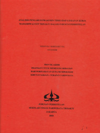 Image of ANALISIS PENGARUH PRAKERIN TERHADAP KESIAPAN KERJA MAHASISWA/I STP TRISAKTI DALAM INDUSTRI PERHOTELAN