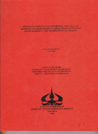 Image of PENTINGNYA KETEPATAN PENGIRIMAN LINEN DALAM MEMPERLANCAR OPERASIONAL KERJA ROOM ATTENDANT DI HOUSEKEEPING THE DHARMAWANGSA JAKARTA