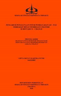 Image of PENGARUH PENGGUNAAN FITUR PEMBAYARAN GO – PAYTERHADAP MINAT PEMBELIAN CHATIME  DI BINTARO X – CHANGE