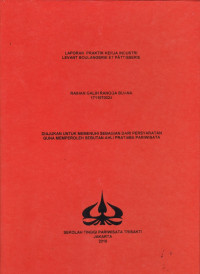 Image of LAPORAN  PRAKTIK KERJA INDUSTRI LEVANT BOULANGERIE ET PÂTTISSERIE