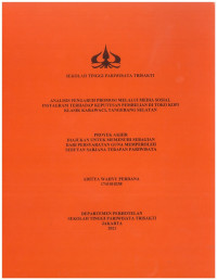 Image of ANALISIS PENGARUH PROMOSI MELALUI MEDIA SOSIAL
INSTAGRAM TERHADAP KEPUTUSAN PEMBELIAN DI TOKO KOPI
KLASIK KARAWACI, TANGERANG SELATAN