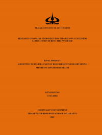 Image of RESEARCH ON ONLINE FOOD DELIVERY SERVICES ON CUSTOMERS 
SATISFACTION DURING THE PANDEMIC