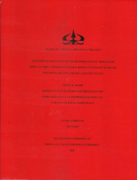 Image of ANALISIS PELAKSANAAN STANDAR OPERATIONAL PROCEDURE (SOP) LAUNDRY TERHADAP KINERJA ROOM ATTENDANT DI HOTEL THE RITZ CARLTON JAKARTA, PACIFIC PLACE