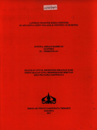 Image of LAPORAN PRAKTEK KERJA INDUSTRIDI ARYADUTA LIPPO VILLAGE & COUNTRY CLUB HOTEL