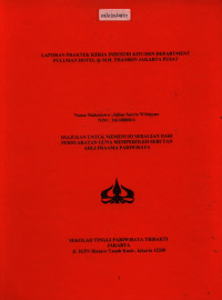 Image of LAPORAN PRAKTEK KERJA INDUSTRI KITCHEN DEPARTMENTPULLMAN HOTEL @ M.H. THAMRIN JAKARTA PUSAT