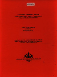 Image of LAPORAN PRAKTEK KERJA INDUSTRIFOOD AND BEVERAGE PRODUCT DEPARTMENTATRIA HOTEL GADING SERPONG