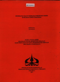 Image of PENERAPAN HACCP TERHADAP PRODUKSI TEMPEDI RUMAH TEMPE INDONESIA