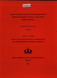 Image of PERANAN MAHASISWA TRAINING PADA COMMISARY SECTION DI KITCHEN DEPARTMENT MANDAPA, A RITZ-CARLTON RESERVE UBUD, BALI