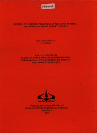 Image of PENTINGNYA METODE PENYIMPANANMAKANAN DI HOTEL THE SEMINYAKBEACH, RESORT AND SPA