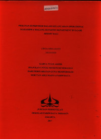 Image of PERANAN SUPERVISOR DALAM KELANCARAN OPERATIONALMAHASISWA MAGANG DI PASTRY DEPARTMENT BVLGARIRESORT BALI