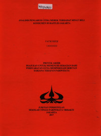 Image of ANALISIS PENGARUH CITRA MEREK TERHADAP MINAT BELI KONSUMEN DI RAFFLES JAKARTA