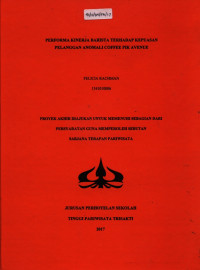 Image of PERFORMA KINERJA BARISTA TERHADAPKEPUASAN PELANGGAN ANOMALI COFFEE PIK AVENUE
