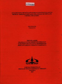 Image of ANALISIS PENGARUH KUALITAS PELAYANAN DAN KUALITAS PRODUK TERHADAP KEPUASAN PELANGGAN DI POPULATE COFFE AND EATERY