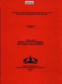 Image of ANALISIS PENGARUH SERVICESCAPETERHADAP LOYALITAS PELANGGAN DIRESTAURANT FJ ON 7 KEMANG