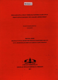 Image of PENGARUH PELATIHAN TERHADAP KINERJA KARYAWAN FRONT OFFICE HOLIDAY INN JAKARTA KEMAYORAN
