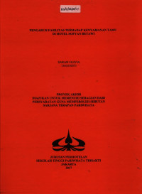 Image of PENGARUH FASILITAS TERHADAP KENYAMANAN TAMUDI HOTEL SOFYAN BETAWI