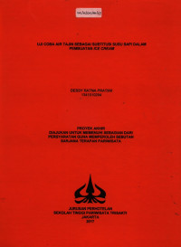 Image of UJI COBA AIR TAJIN SEBAGAI SUBTITUSI SUSU SAPI DALAM PEMBUATAN ICE CREAM