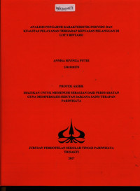Image of ANALISIS PENGARUH KARAKTERISTIK INDIVIDU DANKUALITAS PELAYANAN TERHADAP KEPUASAN PELANGGAN DILOT 9 BINTARO