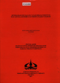 Image of OPTIMALISASI SUSU KACANG TANAH SEBAGAI SUBSTITUSI SUSU SAPI DALAM PEMBUATAN PRODUK OLAHAN YOGHURT