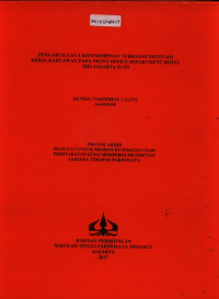 Image of PENGARUH GAYA KEPEMIMPINAN TERHADAPMOTIVASI KERJA KARYAWAN PADA FRONTOFFICE DEPARTMENT HOTEL IBIS JAKARTASLIPI
