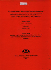 Image of ANALISA PENGARUH SOP (STANDARD OPERATING PROCEDURE)TERHADAP KUALITAS PELAYANAN (SERVICE QUALITY) DILOGIKA COFFEE CITRA GARDEN 6, JAKARTA BARAT