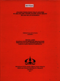 Image of ANALISIS UNSUR-UNSUR WISATA KULINERDI AREA ISLAMIC CENTRE, MASJID AGUNG SERANG SELAMA BULAN RAMADHAN