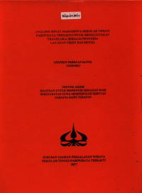 Image of ANALISIS MINAT MAHASISWA SEKOLAH TINGGI PARIWISATA TRISAKTI MENGGUNAKAN TRAVELOKA