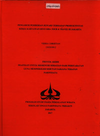Image of PENGARUH PEMBERIAN REWARD TERHADAP PRODUKTIVITAS KERJA KARYAWAN DIYO SIBA TOUR & TRAVEL DI JAKARTA