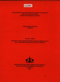 Image of ANALISIS KEPUASAN PENGUNJUNG DI DESA CIKOLELET, KECAMATAN CINANGKA, KABUPATEN SERANG, BANTEN