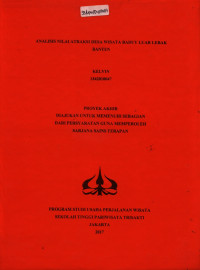Image of ANALISIS NILAI ATRAKSI DESAWISATA BADUY LUAR LEBAK BANTEN