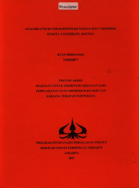 Image of ANALISIS UNSUR-UNSUR DESTINASI WISATA SITU CIPONDOH DI KOTA TANGERANG, BANTEN