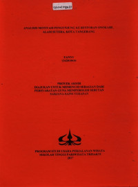 Image of ANALISIS MOTIVASI PENGUNJUNG KE RESTORAN ONOKABE, ALAM SUTERA, KOTA TANGERANG