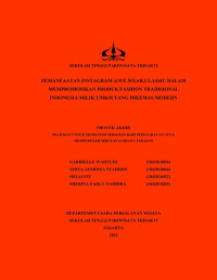 Image of PEMANFAATAN INSTAGRAM @WE.WEAR.CLASSIC DALAM MEMPROMOSIKAN PRODUK FASHION TRADISIONAL INDONESIA MILIK UMKM YANG DIKEMAS MODERN