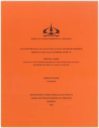 Image of ANALISIS MENJAGA KUALITAS PELAYANAN DIAMOND WEDDING SERVICE PADA SAAT PANDEMI COVID -19