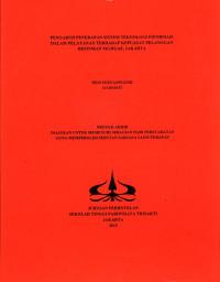 Image of PENGARUH PENERAPAN SISTEM TEKNOLOGI INFORMASI DALAM PELAYANAN TERHADAP KEPUASAN PELANGGAN RESTORAN MUJIGAE, JAKARTA