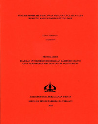 Image of ANALISIS MOTIVASI WISATAWAN MENGUNJUNGI ALUN-ALUN BANDUNG YANG SUDAH DI REVITALISASI
