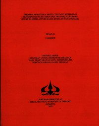 Image of PERSEPSI PENGELOLA HOTEL TENTANG KEBIJAKAN PEMERINTAH NO.10 TAHUN 2014 TENTANG LARANGANRAPAT DI HOTEL (STUDI KASUS HOTEL DI BOGOR