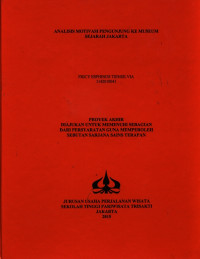 Image of ANALISIS MOTIVASI PENGUNJUNG KE MUSEUM SEJARAH JAKARTA