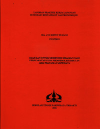 Image of LAPORAN PRAKTEK KERJA LAPANGANDI MOZAIC RESTAURANT GASTRONOMIQUE