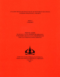Image of ANALISIS MOTIVASI PENGUNJUNG KE RESTORAN HANAMASA PONDOK INDAH MALL, JAKARTA