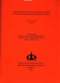 Image of ANALISIS MOTIVASI WISATAWAN YANG BERKUNJUNG KE DESA WISATA CINANGNENG, KABUPATEN BOGOR, JAWA BARAT